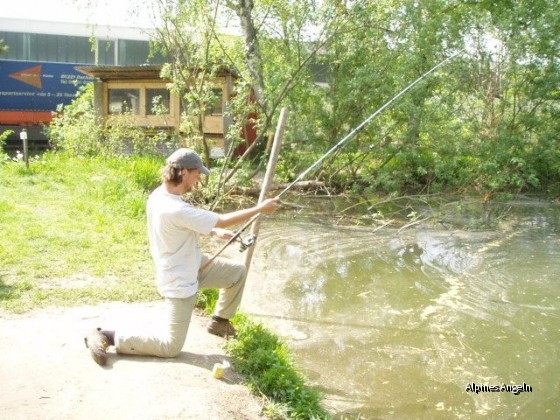 Frank mit Großfisch an der Leine