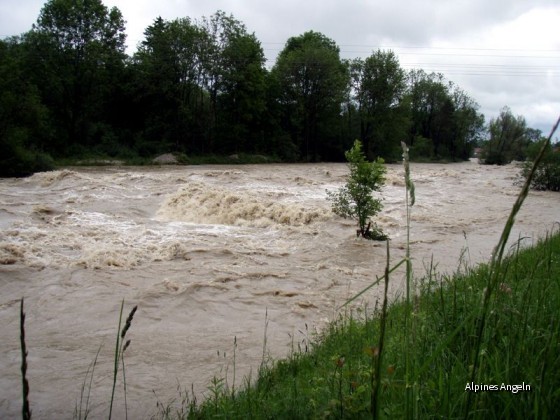 Mangfall Hochwasser Meldestufe 4