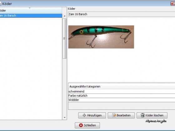 Fischertagebuch - Köder